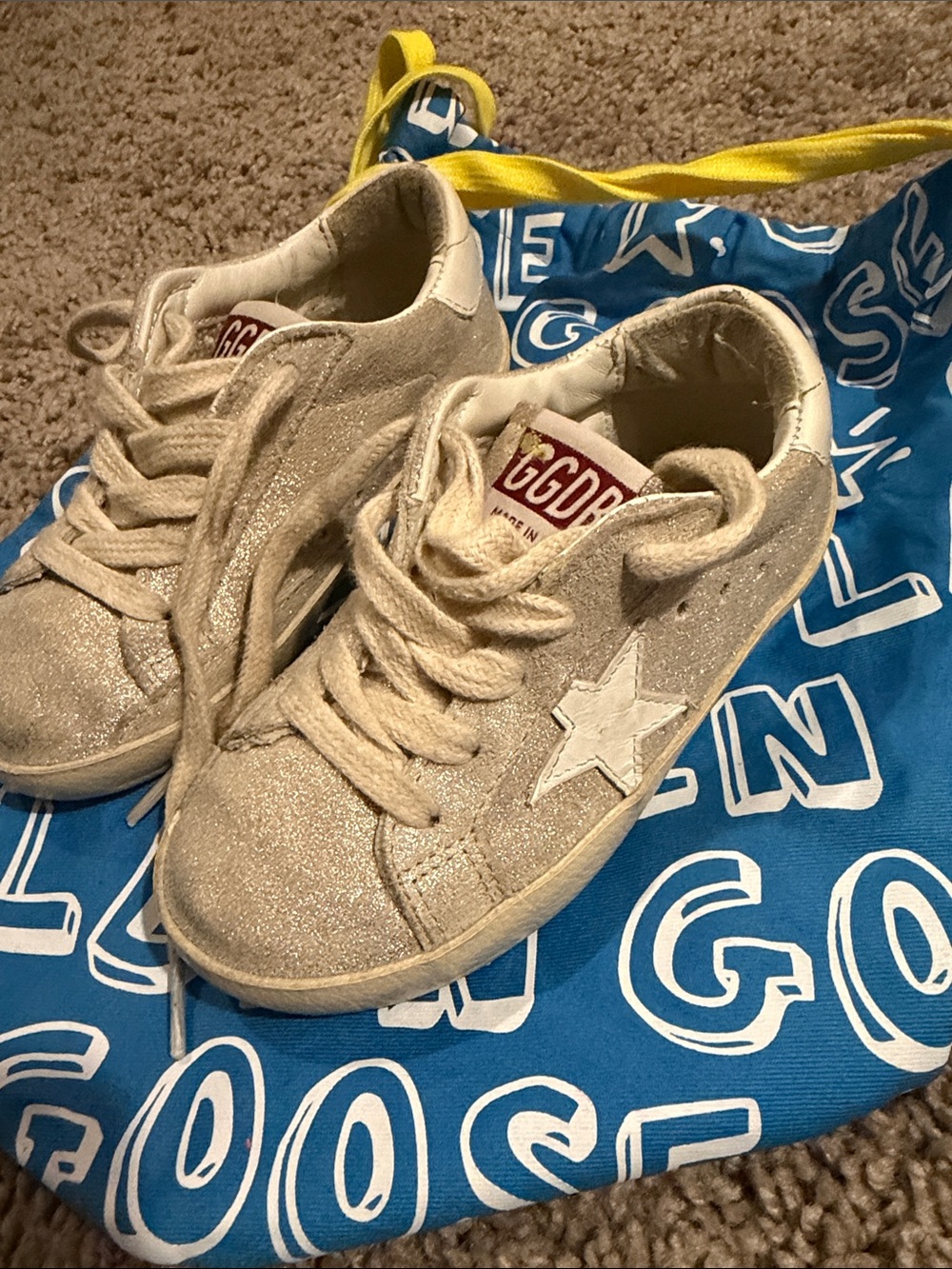 Golden Goose Kids Glitter Cream Star Sneakers